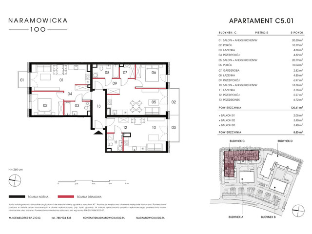 Mieszkanie w inwestycji Naramowicka 100, symbol C-C5.01 » nportal.pl