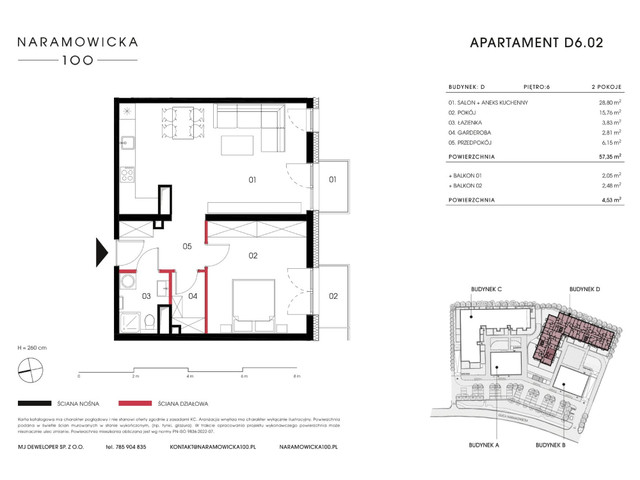 Mieszkanie w inwestycji Naramowicka 100, symbol D-D6.02 » nportal.pl