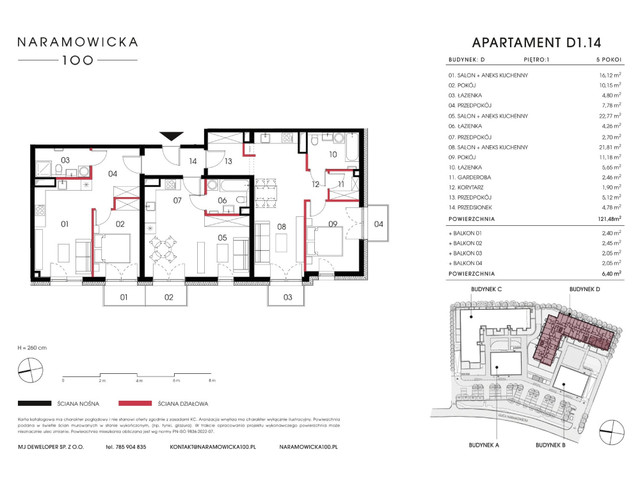 Mieszkanie w inwestycji Naramowicka 100, symbol D-D1.14 » nportal.pl