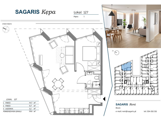 Komercyjne w inwestycji SAGARIS KĘPA, budynek Business Suite, symbol 127 » nportal.pl