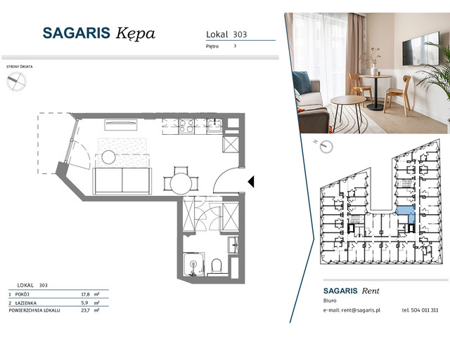 Komercyjne w inwestycji SAGARIS KĘPA, budynek Deluxe Studio, symbol 303 » nportal.pl