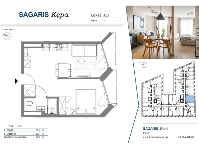 Komercyjne w inwestycji SAGARIS KĘPA, budynek Smart Suite, symbol 313 » nportal.pl