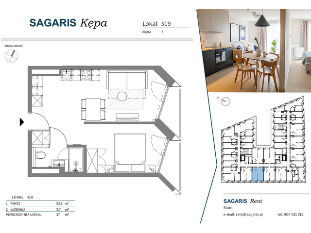 Komercyjne w inwestycji SAGARIS KĘPA, budynek Smart Suite, symbol 319 » nportal.pl