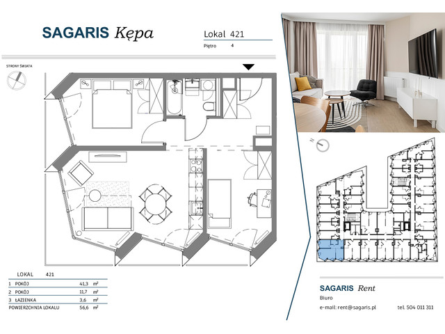 Komercyjne w inwestycji SAGARIS KĘPA, budynek Grand Suite, symbol 421 » nportal.pl