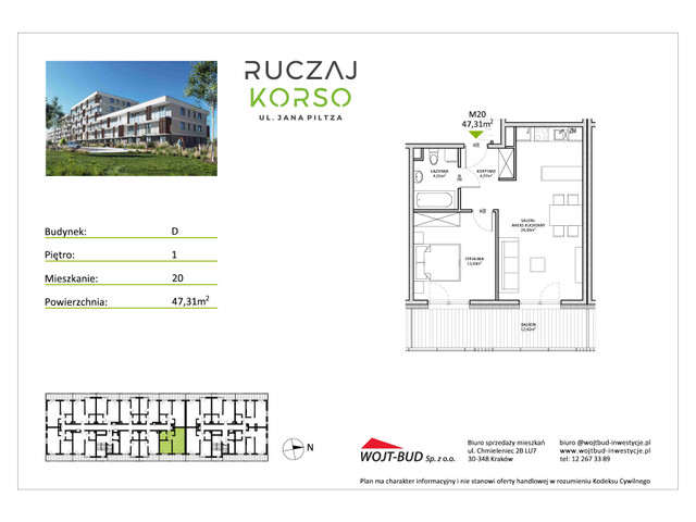 Mieszkanie w inwestycji RUCZAJ KORSO ETAP III, symbol D20 » nportal.pl