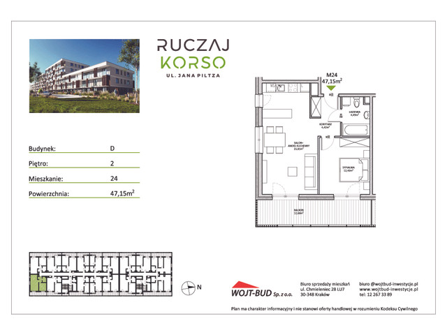 Mieszkanie w inwestycji RUCZAJ KORSO ETAP III, symbol D24 » nportal.pl