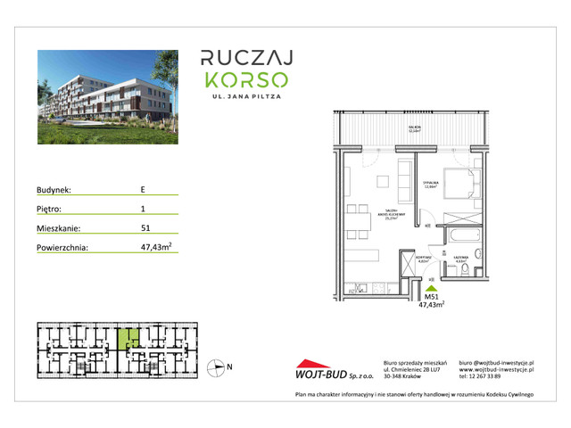 Mieszkanie w inwestycji RUCZAJ KORSO ETAP III, symbol E51 » nportal.pl