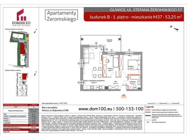 Mieszkanie w inwestycji APARTAMENTY ŻEROMSKIEGO, symbol B37 » nportal.pl