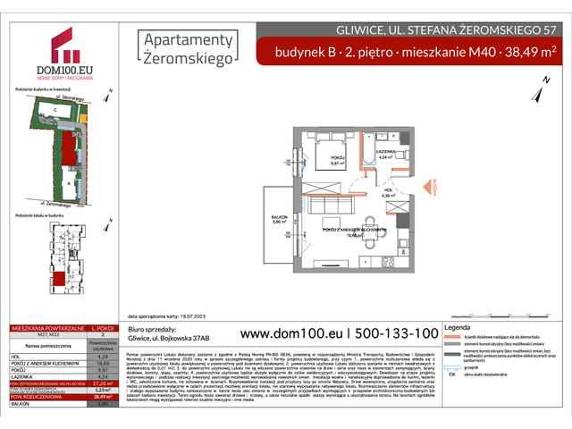 Mieszkanie w inwestycji APARTAMENTY ŻEROMSKIEGO, symbol B40 » nportal.pl