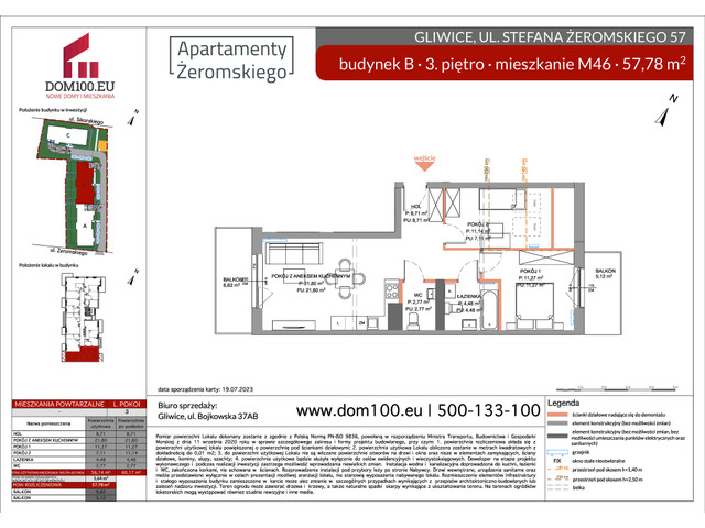 Mieszkanie w inwestycji APARTAMENTY ŻEROMSKIEGO, symbol B46 » nportal.pl