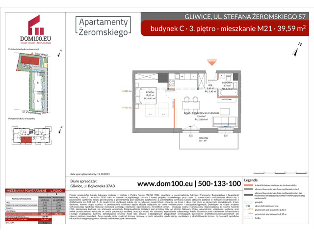 Mieszkanie w inwestycji APARTAMENTY ŻEROMSKIEGO, symbol C21 » nportal.pl