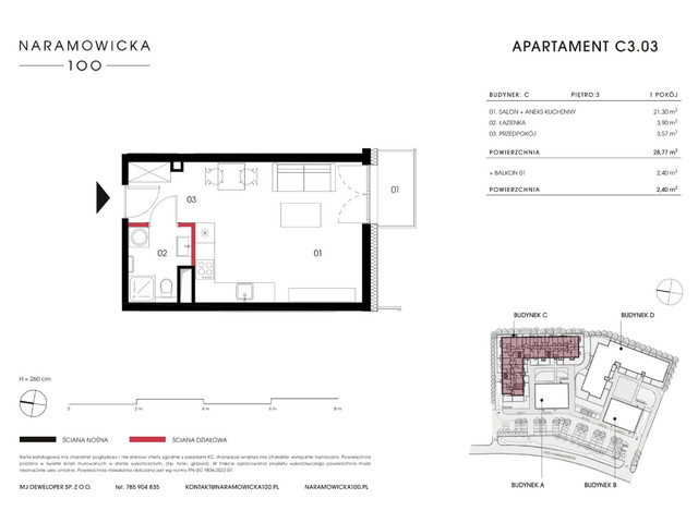 Mieszkanie w inwestycji Naramowicka 100, symbol C3.03 » nportal.pl