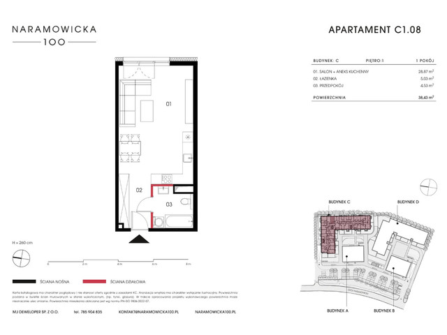 Mieszkanie w inwestycji Naramowicka 100, symbol C1.08 » nportal.pl