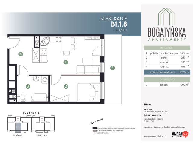 Mieszkanie w inwestycji Bogatyńska Apartamenty, symbol B1.1.8 » nportal.pl