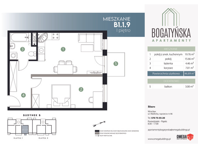 Mieszkanie w inwestycji Bogatyńska Apartamenty, symbol B1.1.9 » nportal.pl