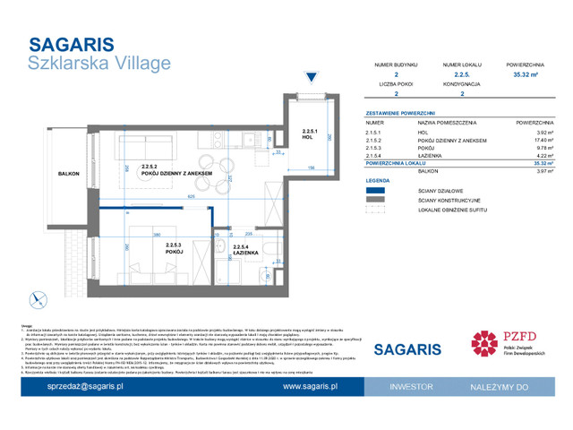 Mieszkanie w inwestycji Szklarska Village, symbol 2.2.5. » nportal.pl