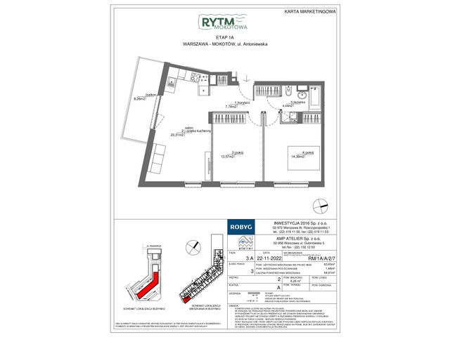 Mieszkanie w inwestycji Rytm Mokotowa, symbol RM/1A/A/2/7 » nportal.pl