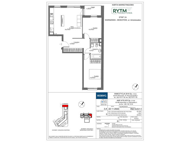 Mieszkanie w inwestycji Rytm Mokotowa, symbol RM/1A/D/1/1 » nportal.pl