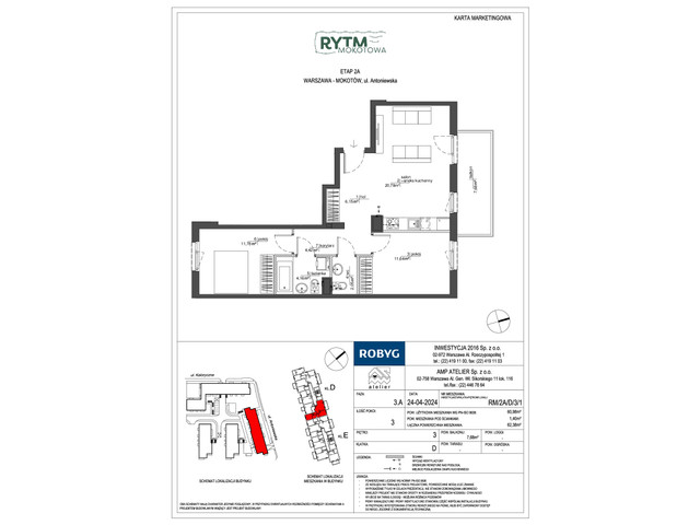 Mieszkanie w inwestycji Rytm Mokotowa, symbol RM/2A/D/3/1 » nportal.pl