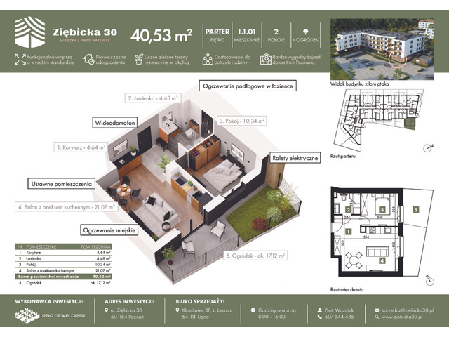 Mieszkanie w inwestycji Ziębicka 30, budynek Rezerwacja, symbol 1.1.01 » nportal.pl