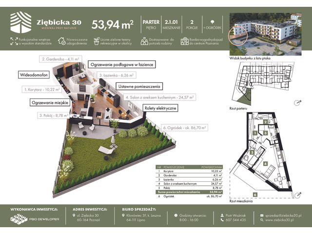 Mieszkanie w inwestycji Ziębicka 30, symbol 2.1.01 » nportal.pl