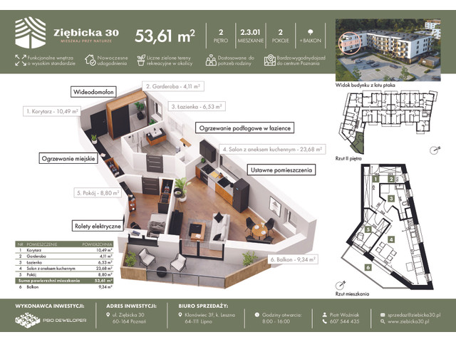 Mieszkanie w inwestycji Ziębicka 30, symbol 2.3.01 » nportal.pl