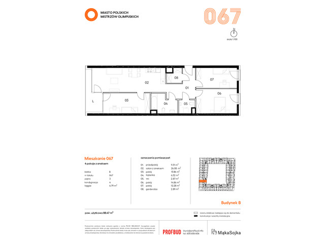 Mieszkanie w inwestycji Miasto Polskich Mistrzów Olimpijskich , symbol B/02/03/B067 » nportal.pl