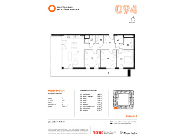 Mieszkanie w inwestycji Miasto Polskich Mistrzów Olimpijskich , symbol B/03/03/C094 » nportal.pl