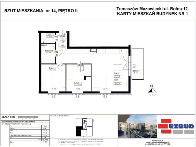 Mieszkanie w inwestycji Rolna 8/14 etap II, symbol B1/14 » nportal.pl