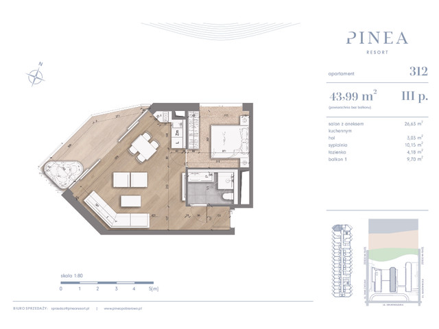 Mieszkanie w inwestycji PINEA Resort | Apartamenty inwestycyj..., budynek Pinea / apartament przy plaży, symbol 312 » nportal.pl