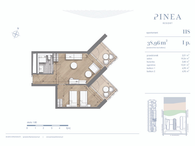 Mieszkanie w inwestycji PINEA Resort | Apartamenty inwestycyj..., budynek Pinea / apartament przy plaży, symbol 118 » nportal.pl