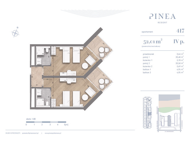 Mieszkanie w inwestycji PINEA Resort | Apartamenty inwestycyj..., budynek Pinea / apartament przy plaży, symbol 417 » nportal.pl