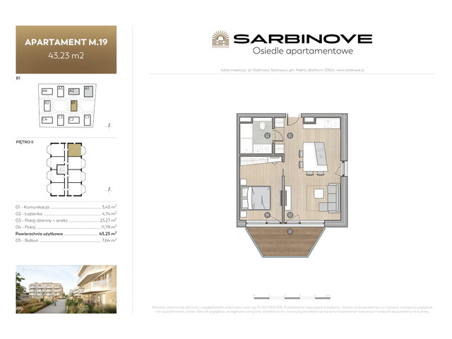 Mieszkanie w inwestycji Sarbinove Osiedle Apartamentowe, budynek Rezerwacja, symbol B1.M.19 » nportal.pl