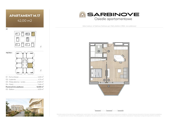 Mieszkanie w inwestycji Sarbinove Osiedle Apartamentowe, symbol A1.M.17 » nportal.pl