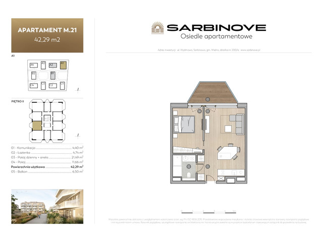 Mieszkanie w inwestycji Sarbinove Osiedle Apartamentowe, symbol A1.M.21 » nportal.pl