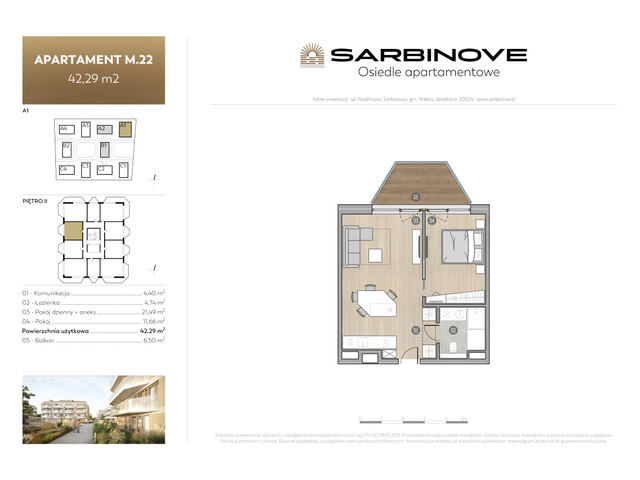 Mieszkanie w inwestycji Sarbinove Osiedle Apartamentowe, symbol A1.M.22 » nportal.pl