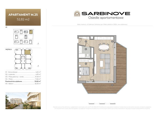 Mieszkanie w inwestycji Sarbinove Osiedle Apartamentowe, symbol A1.M.25 » nportal.pl