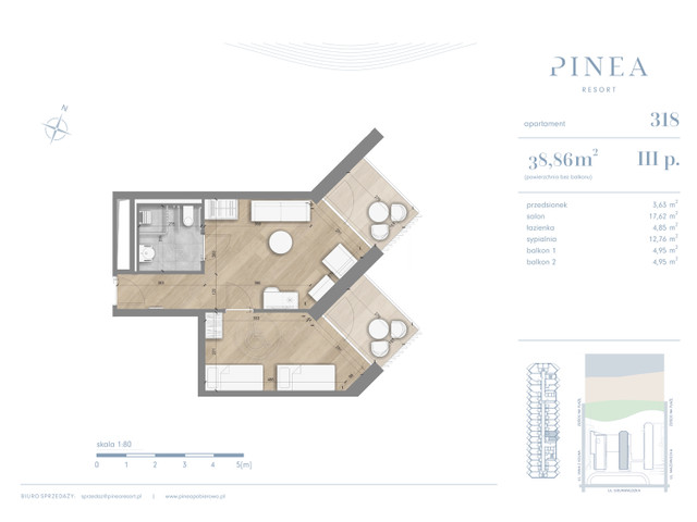 Mieszkanie w inwestycji PINEA Resort | Apartamenty inwestycyj..., symbol 318 » nportal.pl