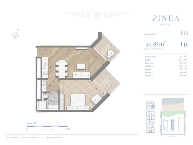 Mieszkanie w inwestycji PINEA Resort | Apartamenty inwestycyj..., symbol 114 » nportal.pl