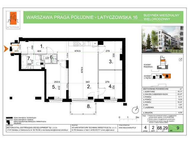 Mieszkanie w inwestycji Latyczowska 16, budynek Rezerwacja, symbol 9 » nportal.pl