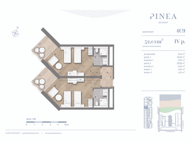 Mieszkanie w inwestycji PINEA Apartments | Apartamenty tuż pr..., budynek Pinea / apartament przy plaży, symbol 409 » nportal.pl