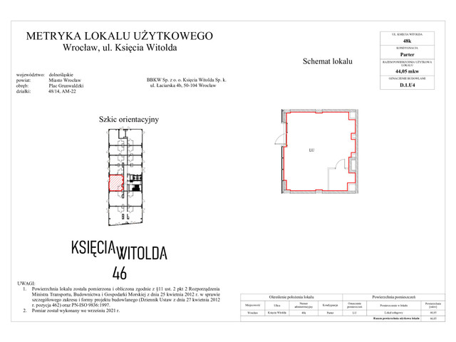 Komercyjne w inwestycji Księcia Witolda 46, symbol D.1.U4 » nportal.pl