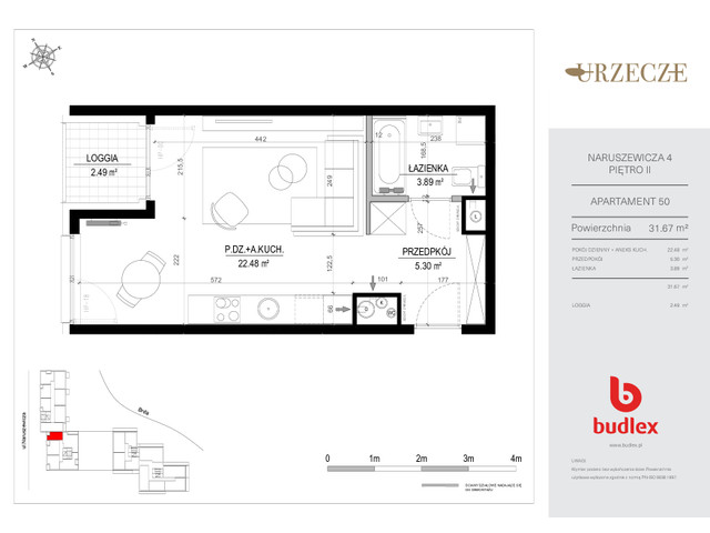 Mieszkanie w inwestycji Urzecze, budynek PROMOCJA 35 LAT BUDLEX, symbol 4_50 » nportal.pl