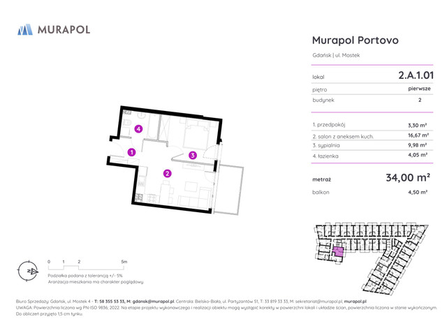 Mieszkanie w inwestycji Murapol Portovo, symbol 2.A.1.01 » nportal.pl