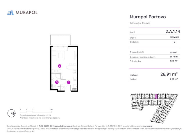 Mieszkanie w inwestycji Murapol Portovo, symbol 2.A.1.14 » nportal.pl