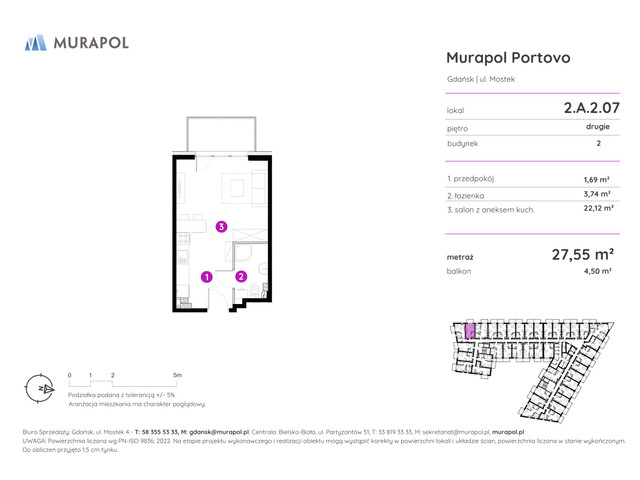 Mieszkanie w inwestycji Murapol Portovo, symbol 2.A.2.07 » nportal.pl