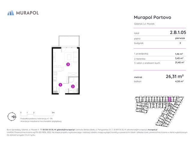 Mieszkanie w inwestycji Murapol Portovo, symbol 2.B.1.05 » nportal.pl