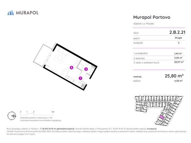 Mieszkanie w inwestycji Murapol Portovo, symbol 2.B.2.21 » nportal.pl