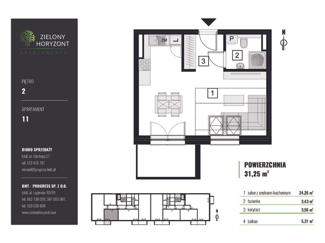 Mieszkanie w inwestycji APARTAMENTY ZIELONY HORYZONT, budynek Rezerwacja., symbol M.11 » nportal.pl