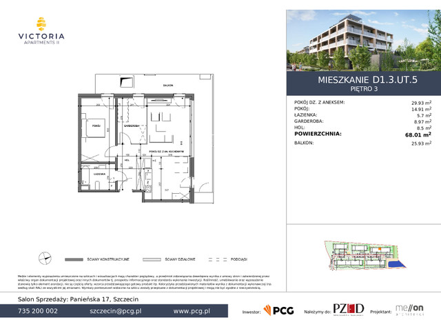 Mieszkanie w inwestycji Victoria Apartments 2, symbol D1.3.UT.5 » nportal.pl